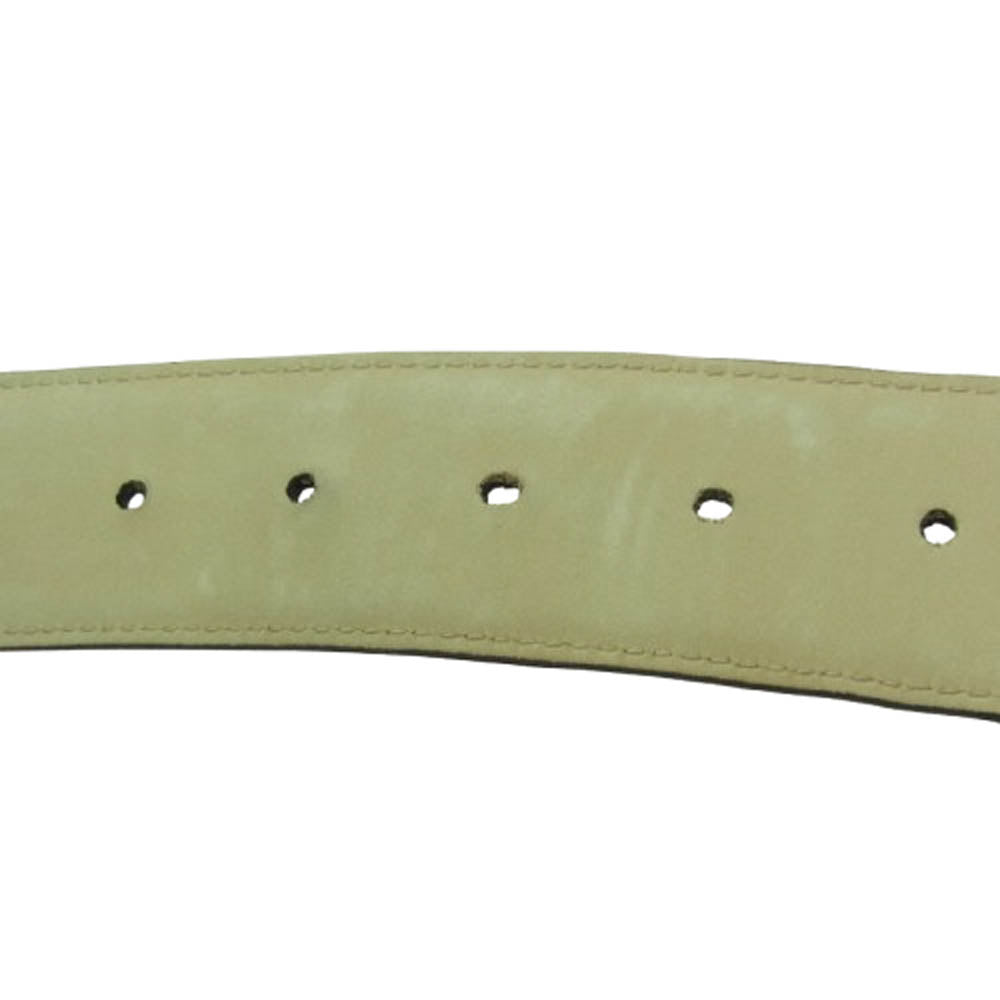 BVLGARI ブルガリ 26107 ラウンドロゴ ロゴバックル レザー ベルト ブラック系 カットされている為サイズ不明【中古】