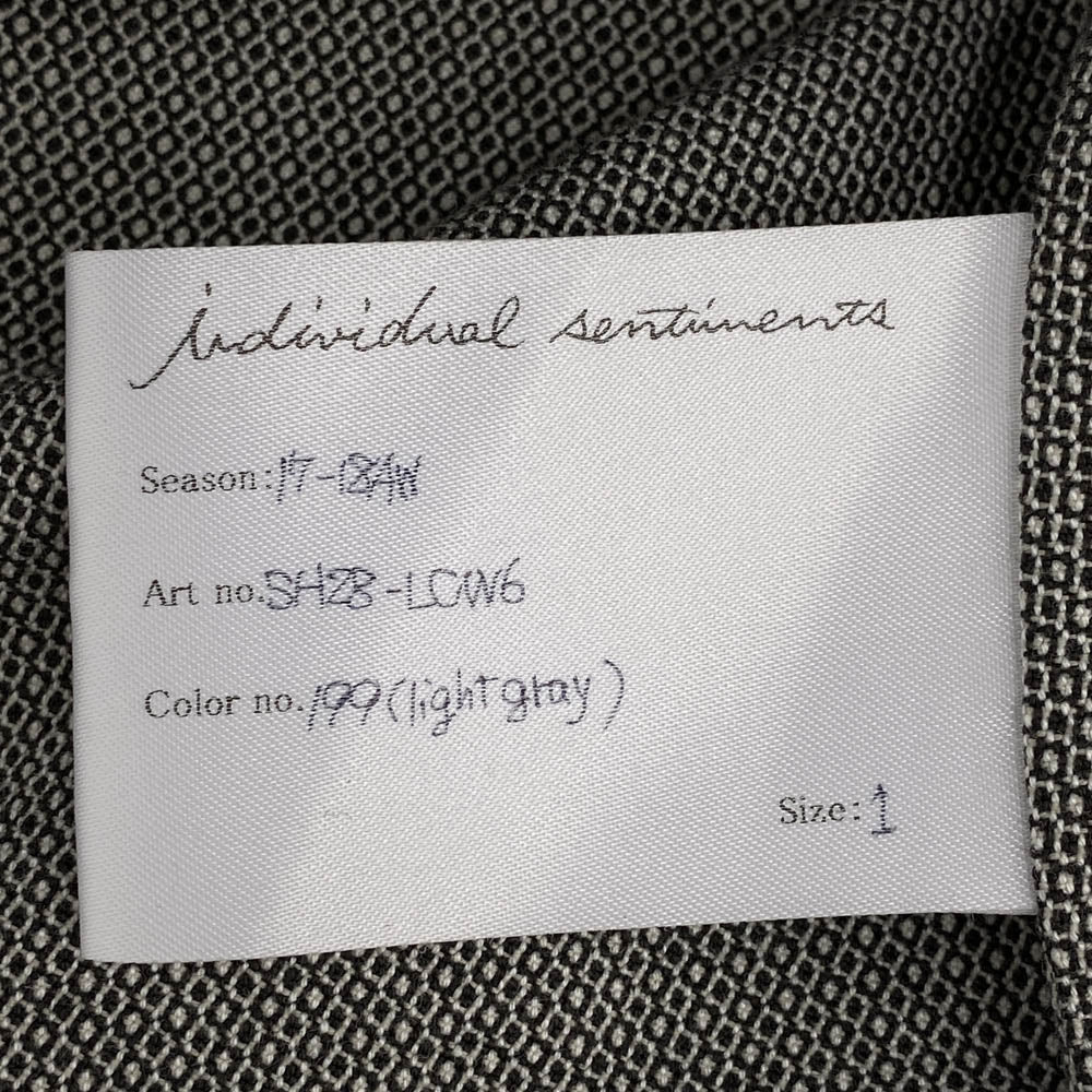 INDIVIDUAL SENTIMENTS インディビジュアルセンチメント 17-18AW コットン ウール 長袖 シャツ ブラウン系 1【中古】