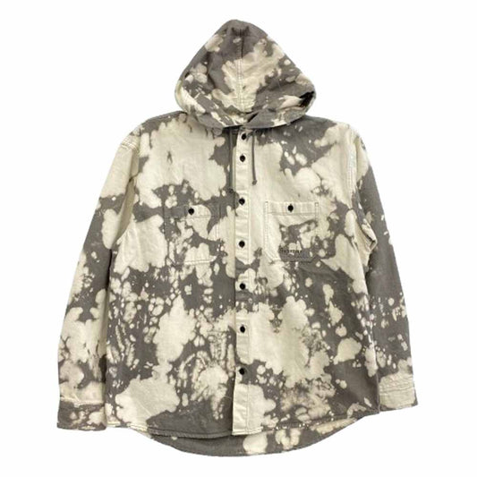 Supreme シュプリーム 25SS Hooded Denim Shirt Bleached ブリーチ フーデッド デニム シャツ ジャケット グレー系 ホワイト系 M【中古】