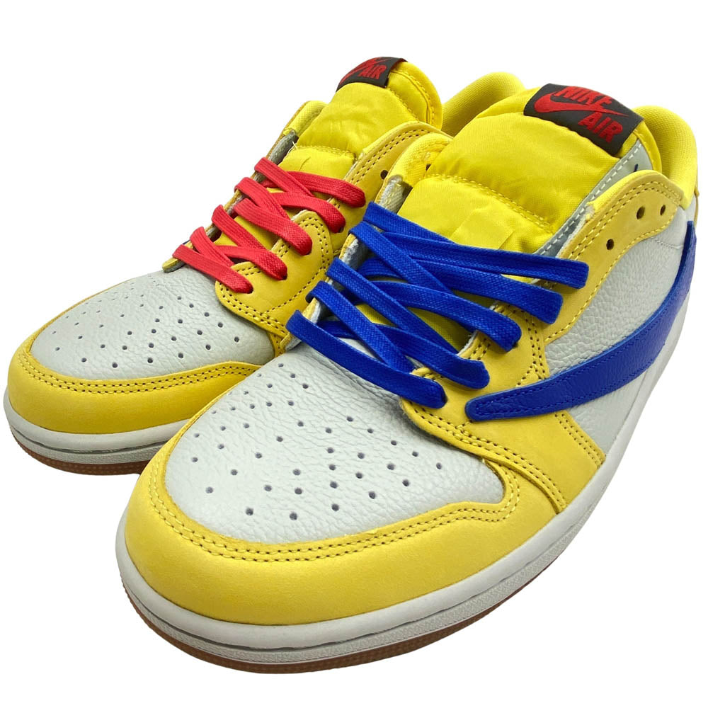 NIKE AIR JORDAN ナイキ ジョーダン DZ4137-700 × Travis Scott トラヴィススコット Women's Air Jordan 1 Retro Low OG Canary AJ1 エアジョーダン ロー カナリー スニーカー イエロー系 27.5cm【新古品】【未使用】【中古】