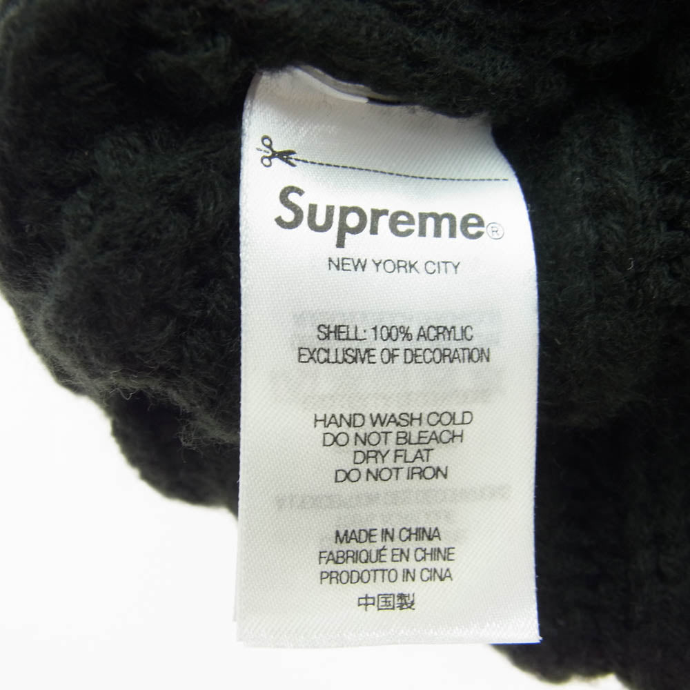 Supreme シュプリーム 23AW Classic Logo Chunky Ribbed Beanie クラシック ロゴ チャンキー リブ ビーニー ニットキャップ ブラック系【中古】