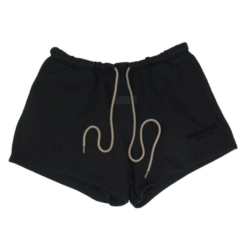 FEAR OF GOD フィアオブゴッド ESSENTIALS エッセンシャルズ ラバー ロゴ スウェット ショーツ ハーフパンツ ブラック系 M【中古】