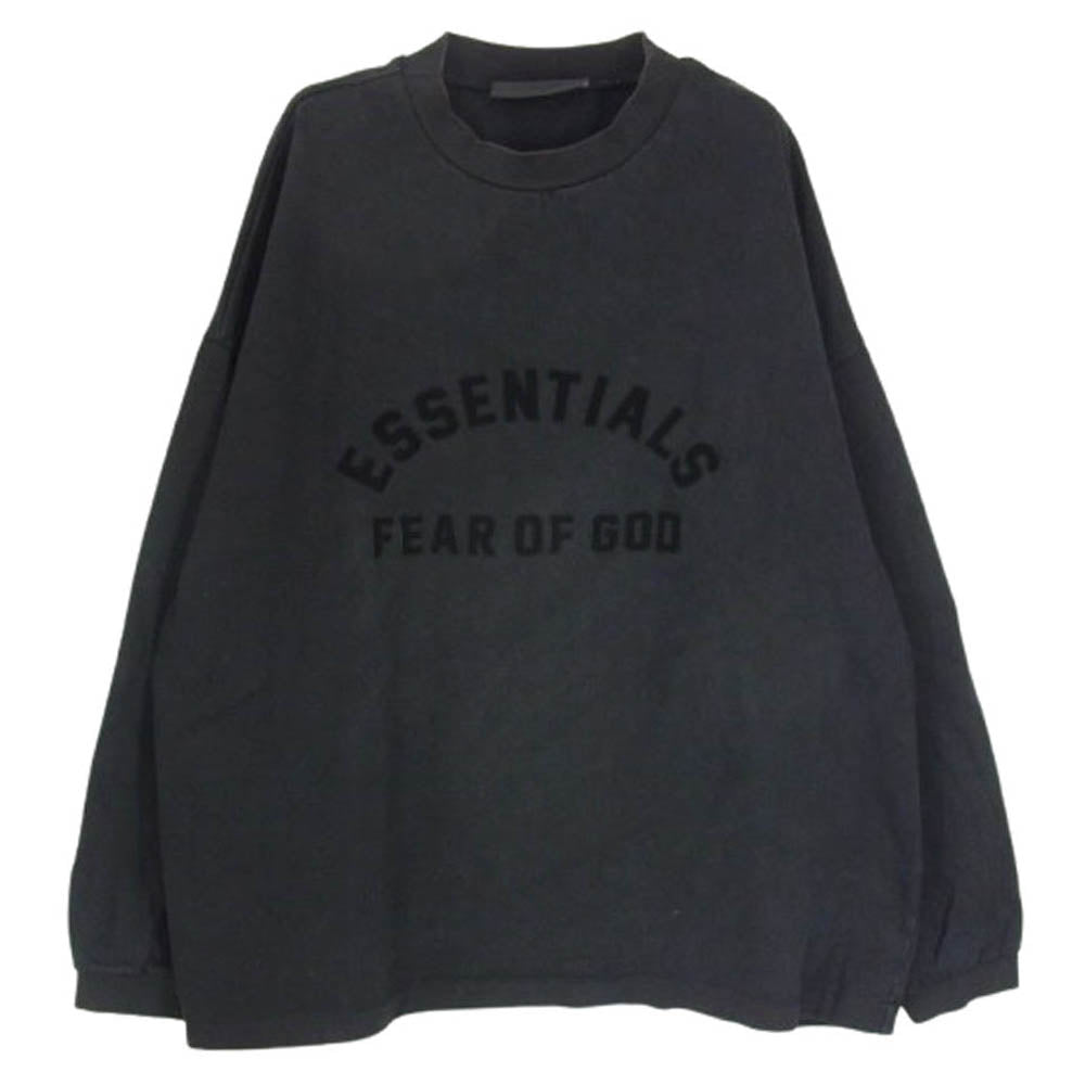 FEAR OF GOD フィアオブゴッド ESSENTIALS エッセンシャルズ ラバー ロゴ トレーナー スウェット ブラック系 M【中古】