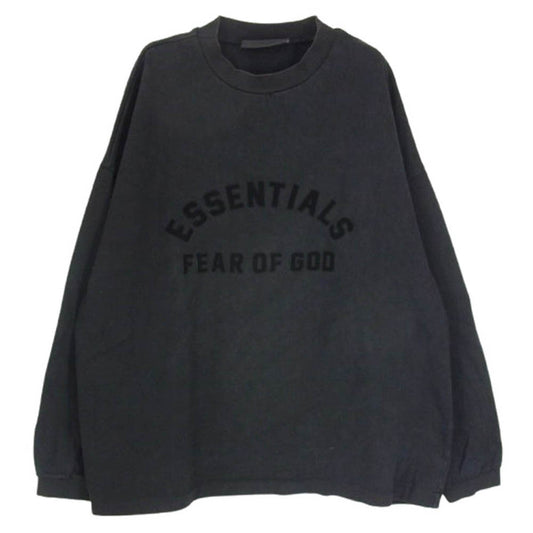 FEAR OF GOD フィアオブゴッド ESSENTIALS エッセンシャルズ ラバー ロゴ トレーナー スウェット ブラック系 M【中古】