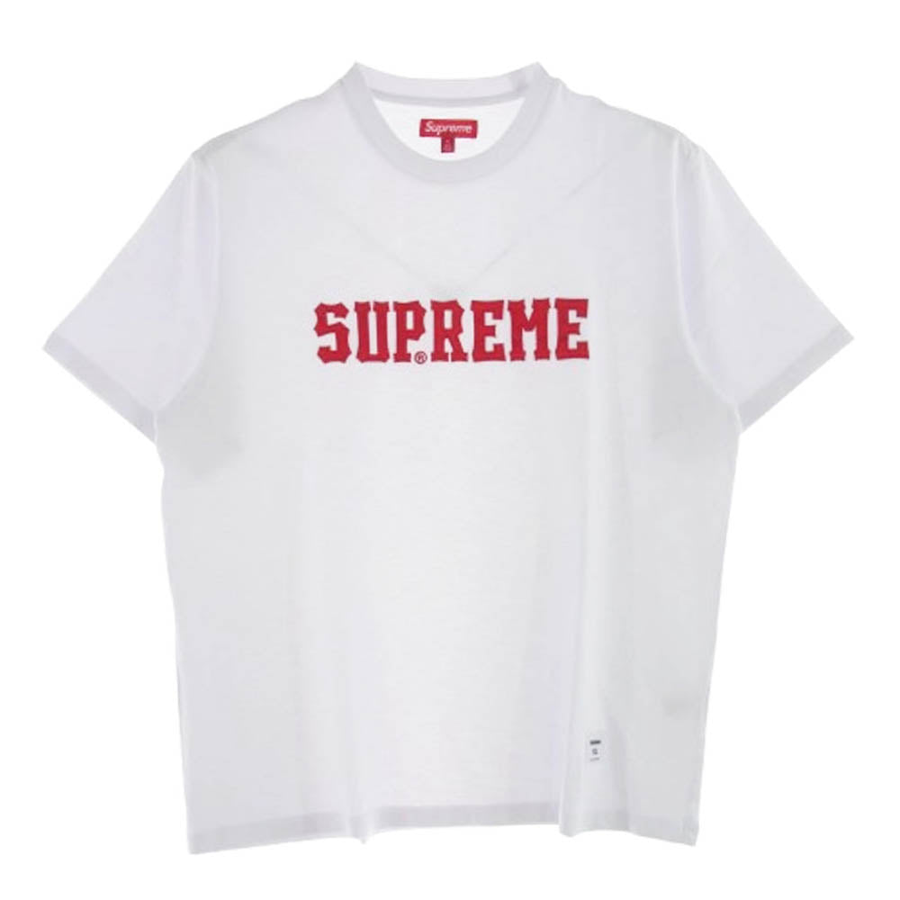 Supreme シュプリーム 24AW Twill Applique S/S Top ツウィルアップリケ Tシャツ 半袖カットソー ホワイト系 XL【美品】【中古】