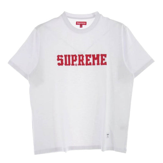 Supreme シュプリーム 24AW Twill Applique S/S Top ツウィルアップリケ Tシャツ 半袖カットソー ホワイト系 XL【美品】【中古】