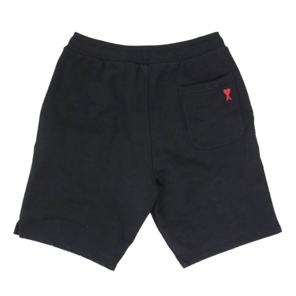 アミアレクサンドルマテュッシ USO635.747 AMI PARIS アミパリス TONAL ADC SHORT ハートロゴ刺繍 スウェット ハーフパンツ ショーツ ブラック系 M【中古】