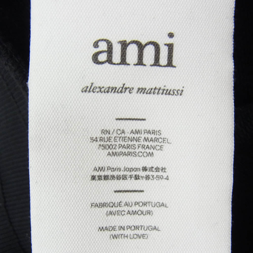 アミアレクサンドルマテュッシ USO635.747 AMI PARIS アミパリス TONAL ADC SHORT ハートロゴ刺繍 スウェット ハーフパンツ ショーツ ブラック系 M【中古】