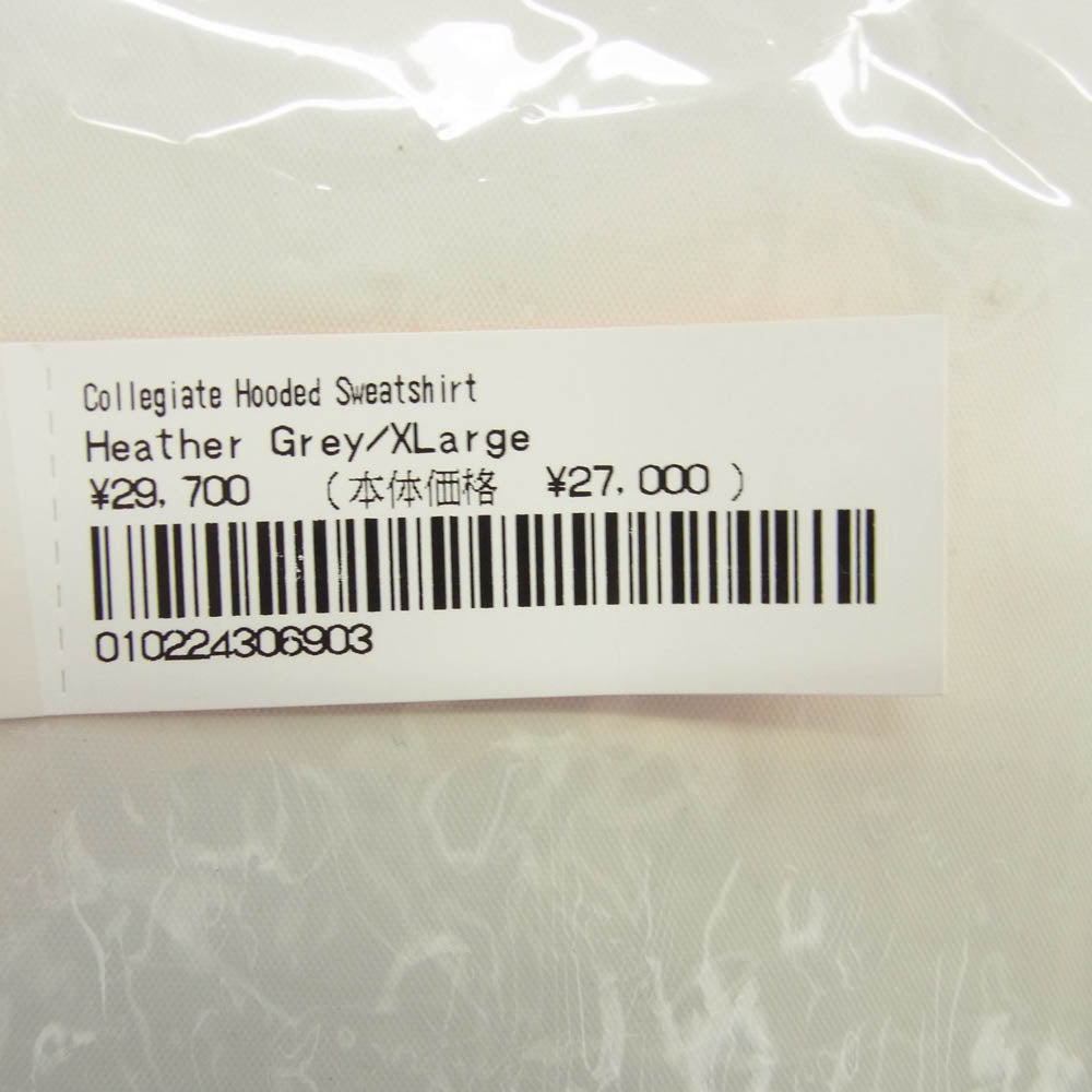 Supreme シュプリーム 24SS Collegiate Hooded Sweatshirt カレッジエイト ロゴ プルオーバーパーカー フーディ グレー系 XL【新古品】【未使用】【中古】