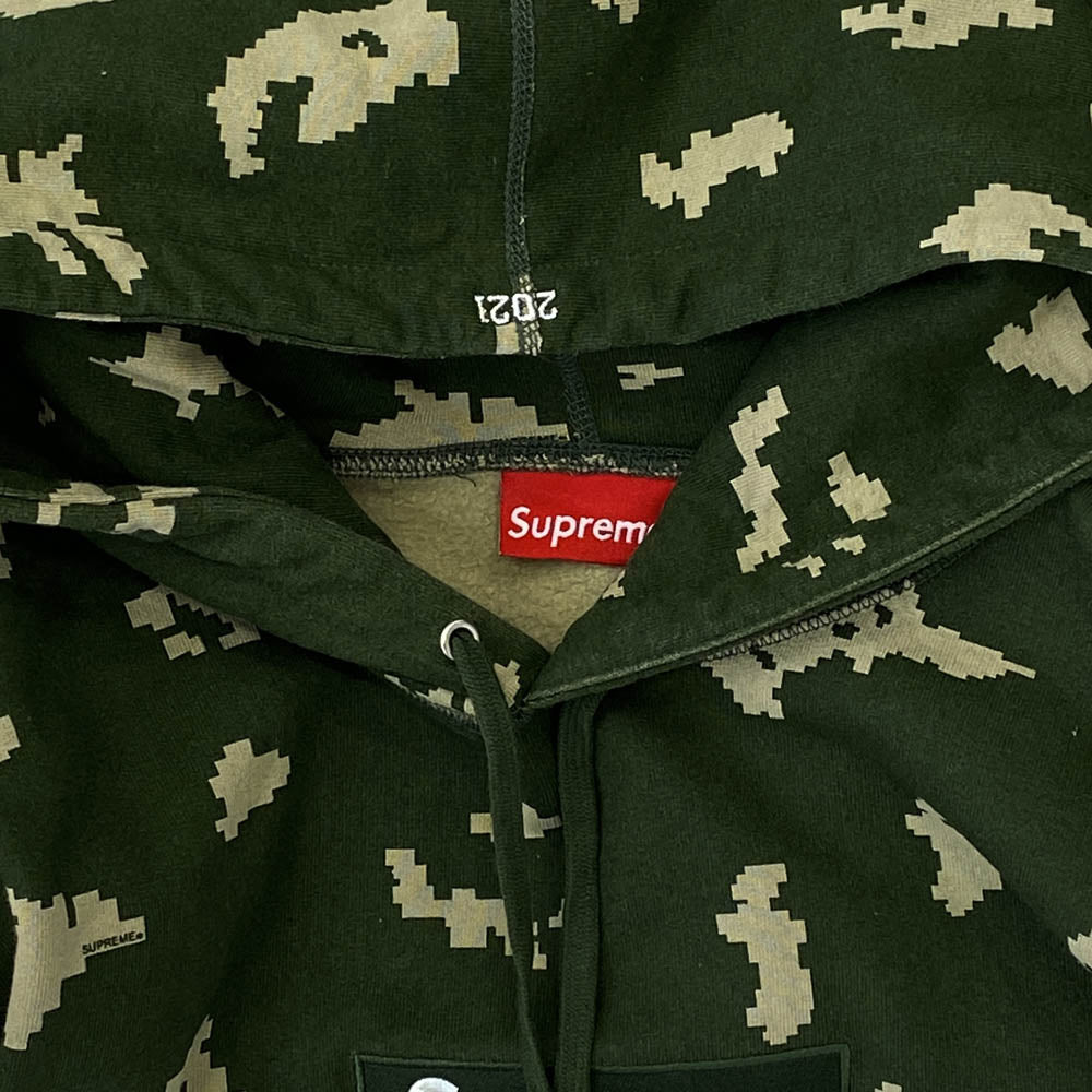 Supreme シュプリーム 21AW Box Logo Hooded Sweatshirt Olive Russian Camo ボックスロゴ ロシアンカモ プルオーバースウェットパーカー グリーン系 XL【中古】