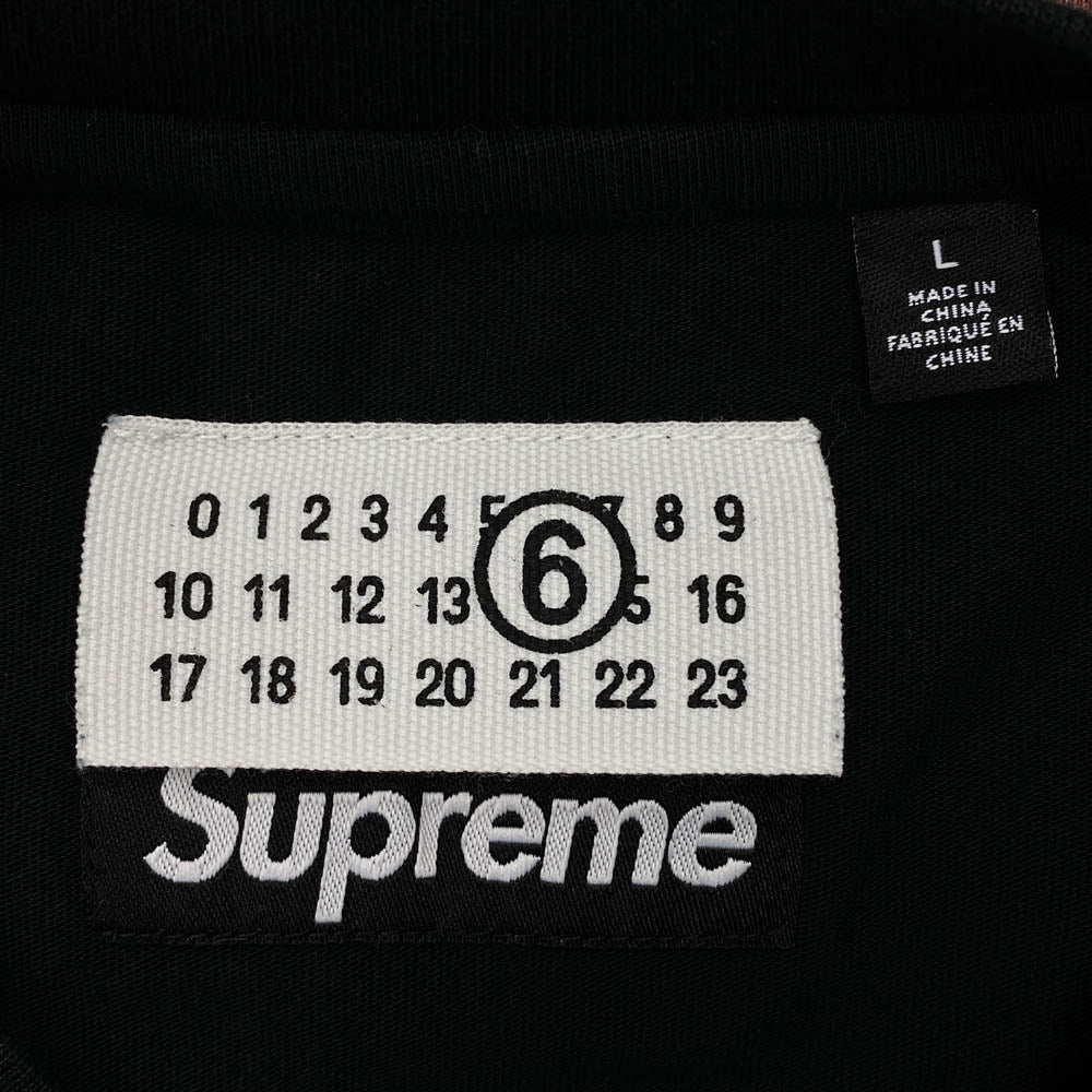 Supreme シュプリーム 24SS × MM6 Maison Margiela エムエムシックス メゾンマルジェラ Liquid Blue Oversized Tee リキッド ブルー オーバーサイズ Tシャツ 半袖カットソー ブラック系 L【中古】