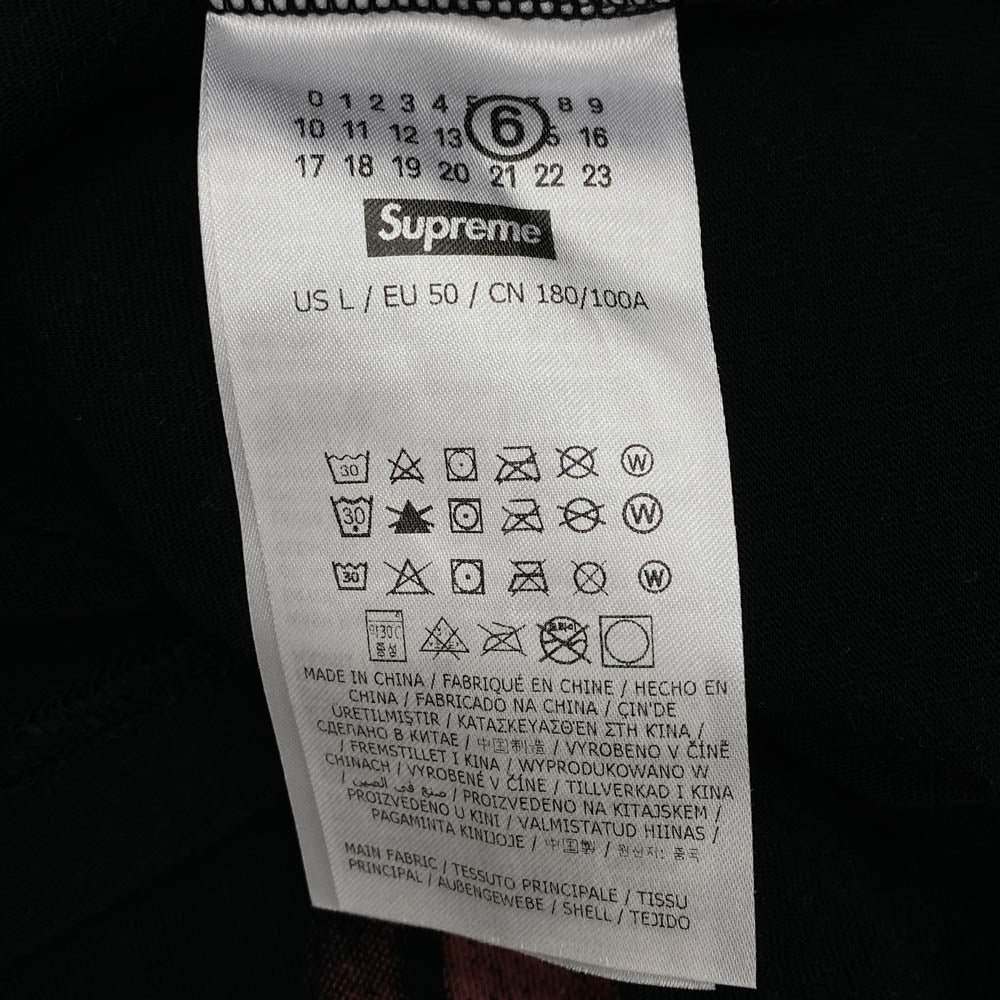 Supreme シュプリーム 24SS × MM6 Maison Margiela エムエムシックス メゾンマルジェラ Liquid Blue Oversized Tee リキッド ブルー オーバーサイズ Tシャツ 半袖カットソー ブラック系 L【中古】