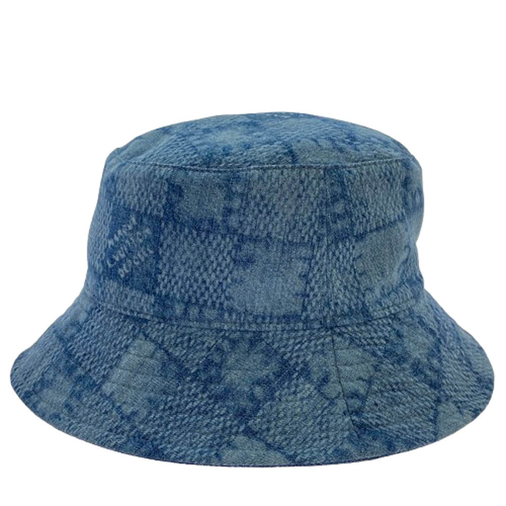 LOUIS VUITTON ルイ・ヴィトン 25SS M5050L ロゴ刺繍 スプラッシュ ダミエ バケットハット リバーシブル ブルー系【中古】