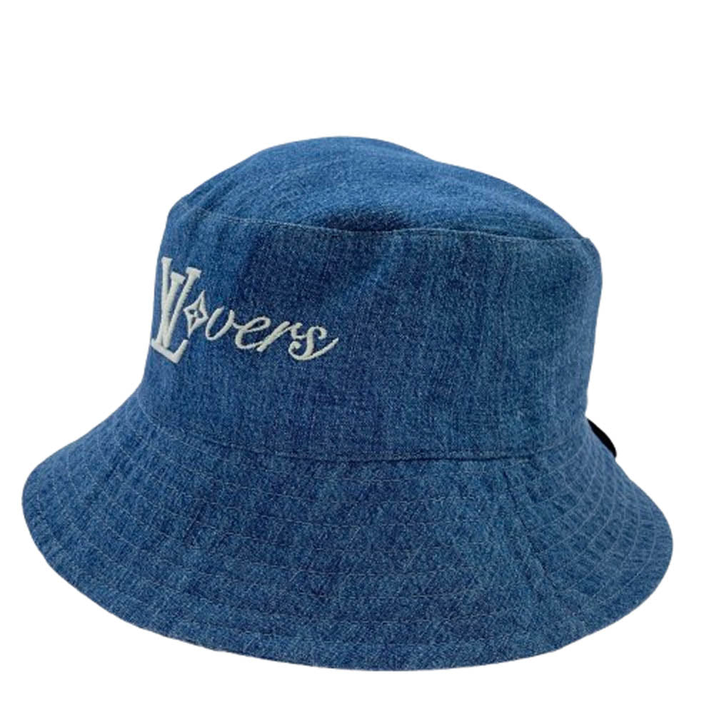 LOUIS VUITTON ルイ・ヴィトン 25SS M5050L ロゴ刺繍 スプラッシュ ダミエ バケットハット リバーシブル ブルー系【中古】