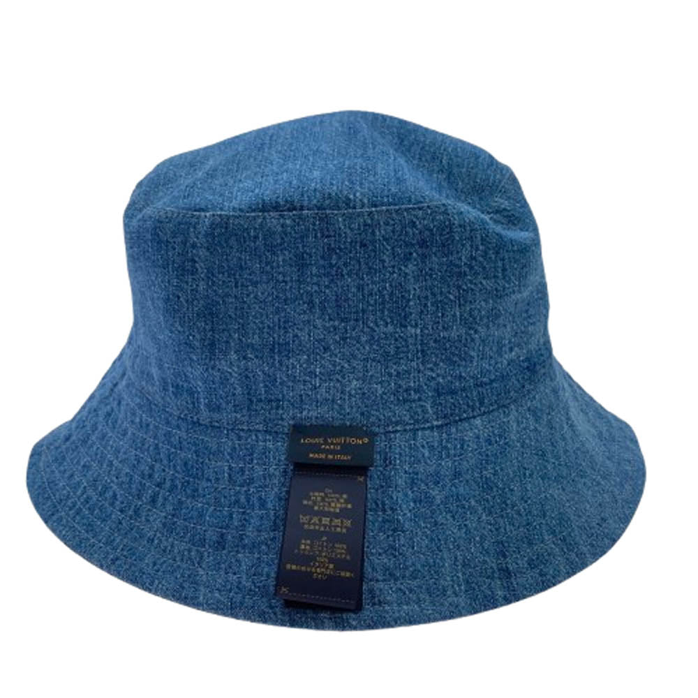 LOUIS VUITTON ルイ・ヴィトン 25SS M5050L ロゴ刺繍 スプラッシュ ダミエ バケットハット リバーシブル ブルー系【中古】
