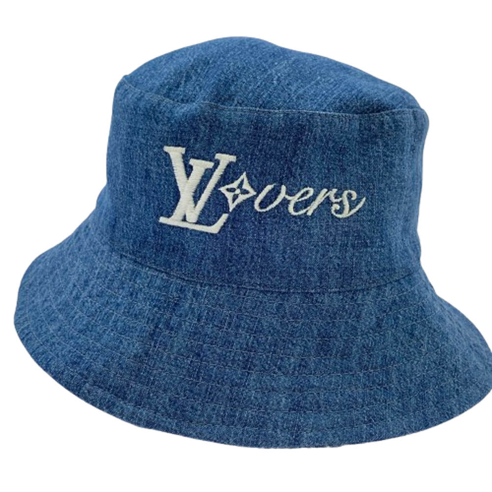 LOUIS VUITTON ルイ・ヴィトン 25SS M5050L ロゴ刺繍 スプラッシュ ダミエ バケットハット リバーシブル ブルー系【中古】