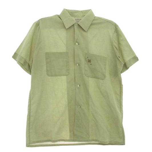 ヴィンテージ 50s 60s arrow オーバル型ボタン 半袖シャツ ライトグリーン系【中古】