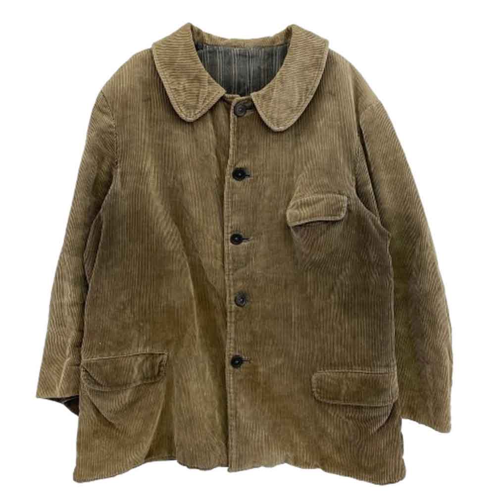 ヴィンテージ FRENCH WORK COVERALL JACKET フレンチ コーデュロイ ワークジャケット ベージュ系【中古】