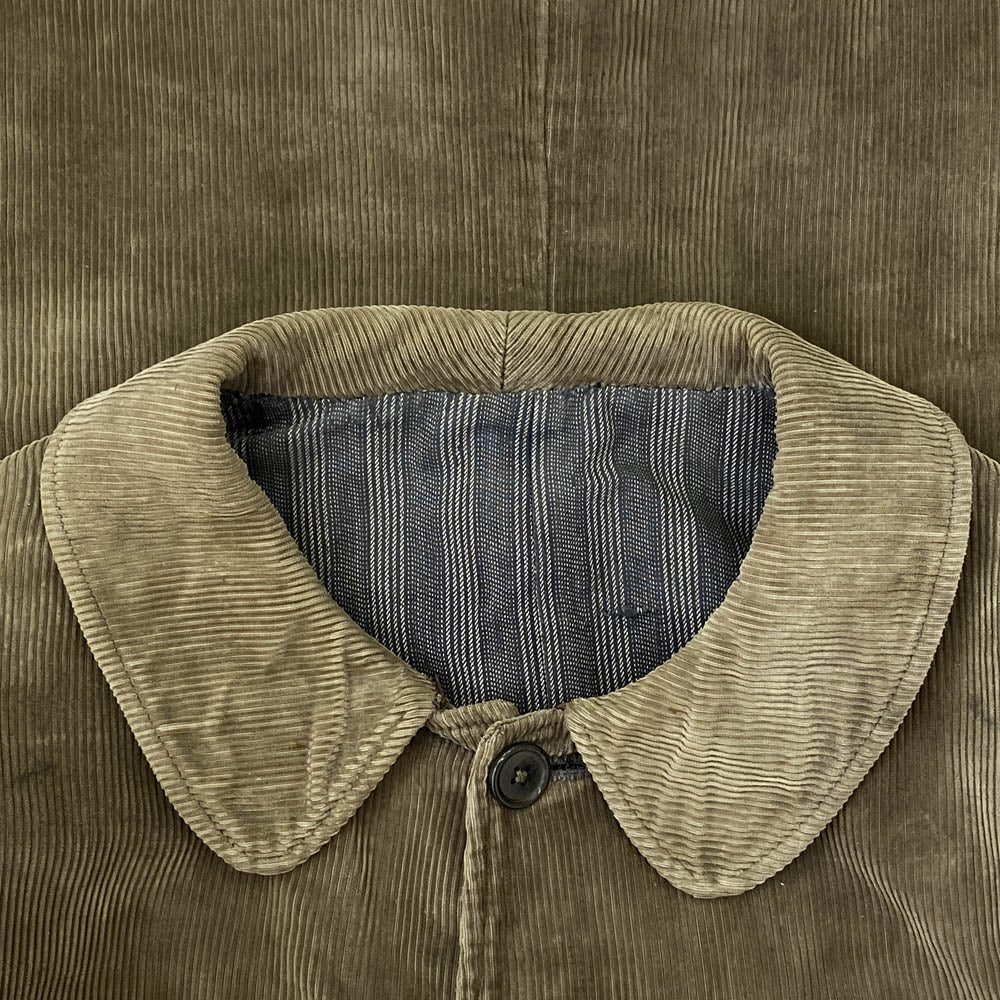 ヴィンテージ FRENCH WORK COVERALL JACKET フレンチ コーデュロイ ワークジャケット ベージュ系【中古】