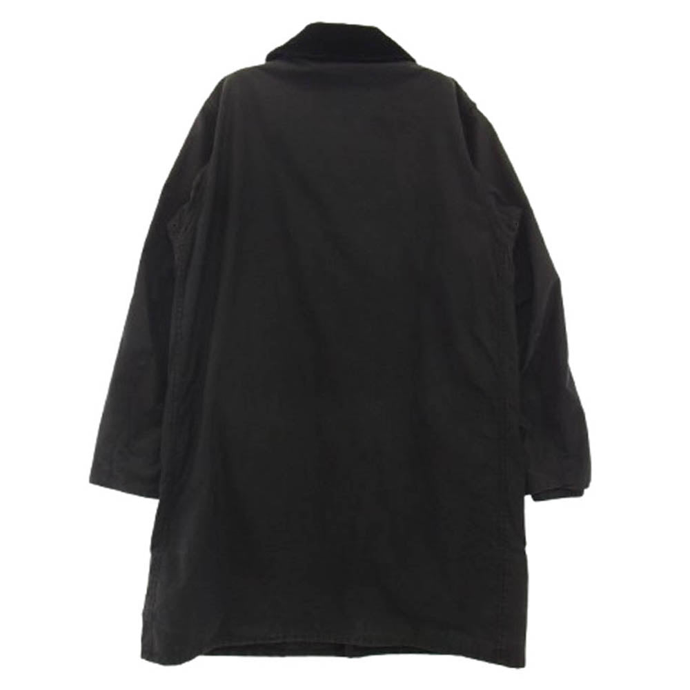 Barbour バブアー 4103174 英国製 SL BORDER スリムフィット ボーダー ワックス コットン ロング ジャケット ブラック系 36【中古】