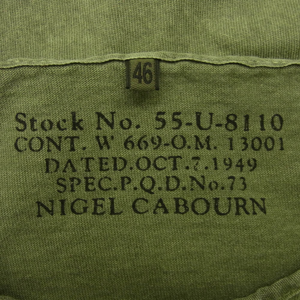 Nigel Cabourn ナイジェルケーボン 8048-00-21026 50s Henley T-Shirt ヘンリーネック 半袖 Tシャツ グリーン系 46【中古】