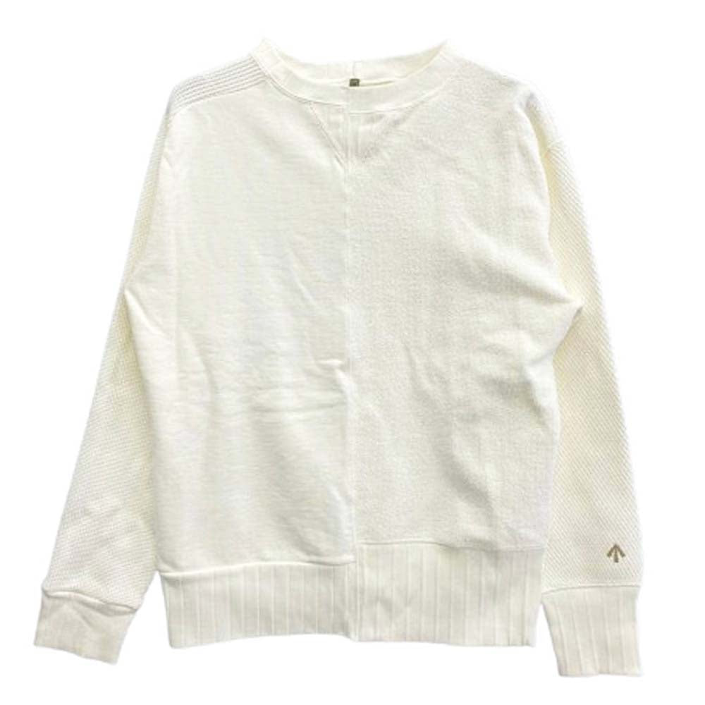 Nigel Cabourn ナイジェルケーボン 8046-00-20010 コットン アーミー クルー ジャージー ミックス プルオーバー 切替 クルーネック スウェット ホワイト系 48【中古】