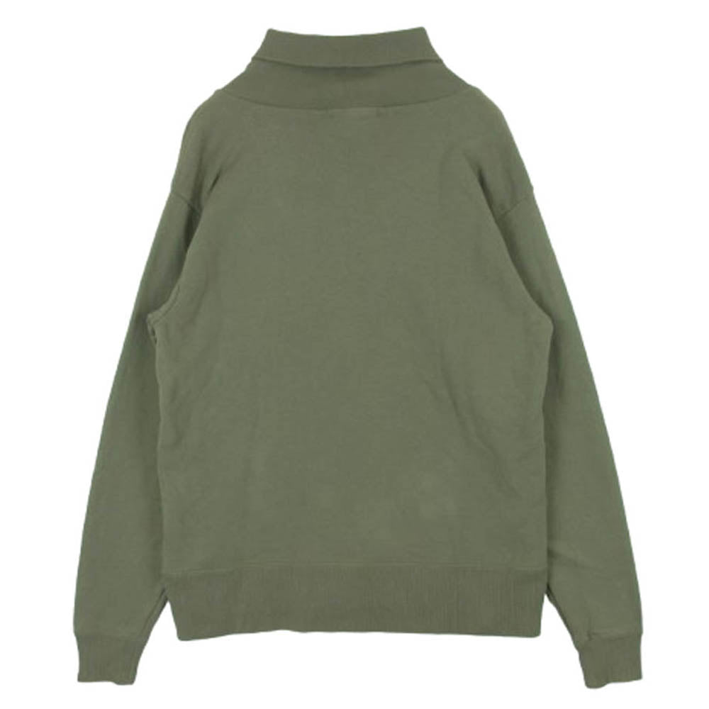 Nigel Cabourn ナイジェルケーボン 8045-00-20017 コットン フレンチテリー ショールカラー スウェット シャツ トレーナー カーキ系 グレイッシュグリーン系 46【中古】
