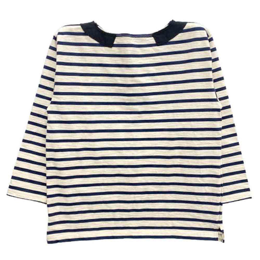 Nigel Cabourn ナイジェルケーボン 8047-00-20001 BRITISH ARMY BORDER SHIRT ブリティッシュ アーミー ボーダー シャツ カットソー ベージュ系 ネイビー系 46【中古】