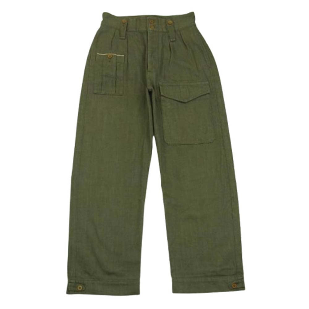 Nigel Cabourn ナイジェルケーボン 8045-00-50004 British Army Loose Denim ブリティッシュ アーミー パンツ ルーズ デニム グリーン系 30【中古】