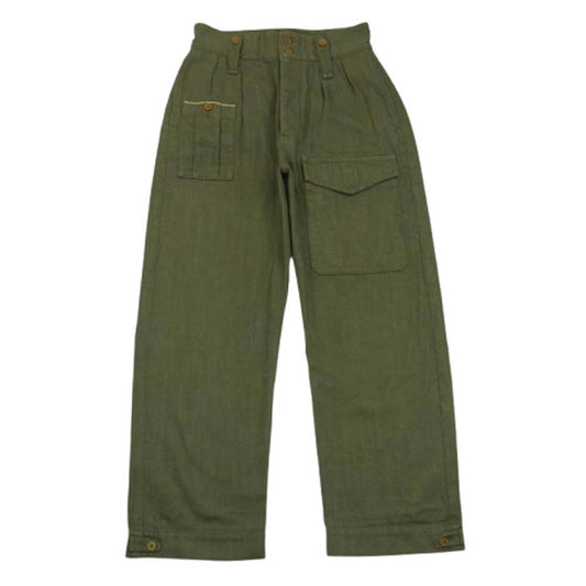 Nigel Cabourn ナイジェルケーボン 8045-00-50004 British Army Loose Denim ブリティッシュ アーミー パンツ ルーズ デニム グリーン系 30【中古】