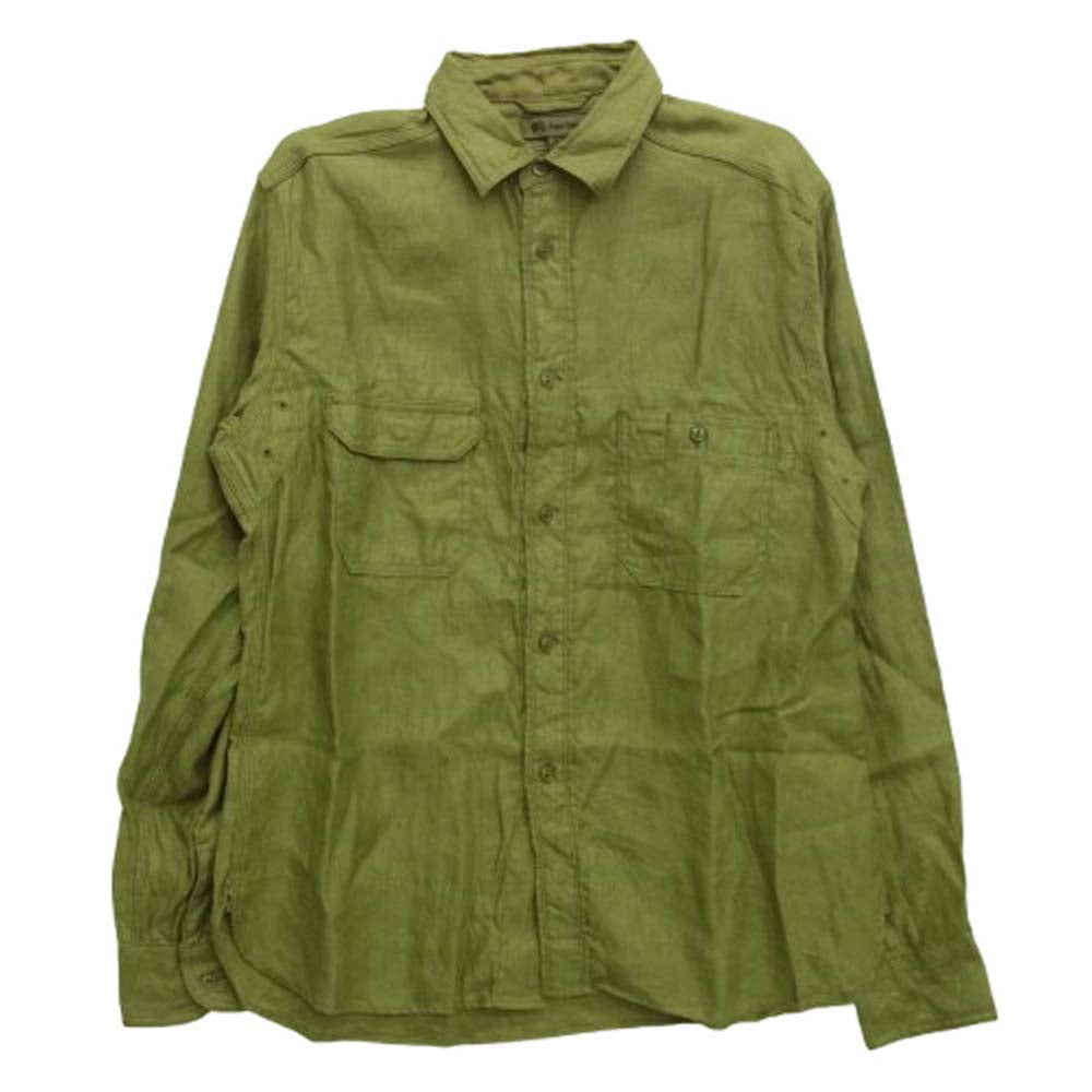 Nigel Cabourn ナイジェルケーボン 8042-00-10006 20s ENGINEER SH LINEN TWILL エンジニア リネン 長袖 シャツ グリーン系 48【中古】