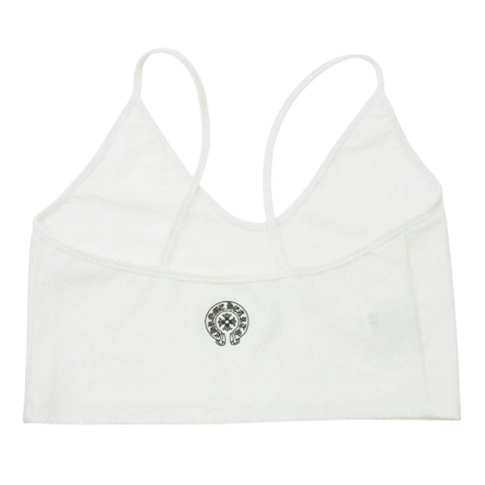 CHROME HEARTS クロムハーツ（原本無） ホースシュー プリント CHプラス総柄 クロップド ショート キャミソール ホワイト系 S【中古】