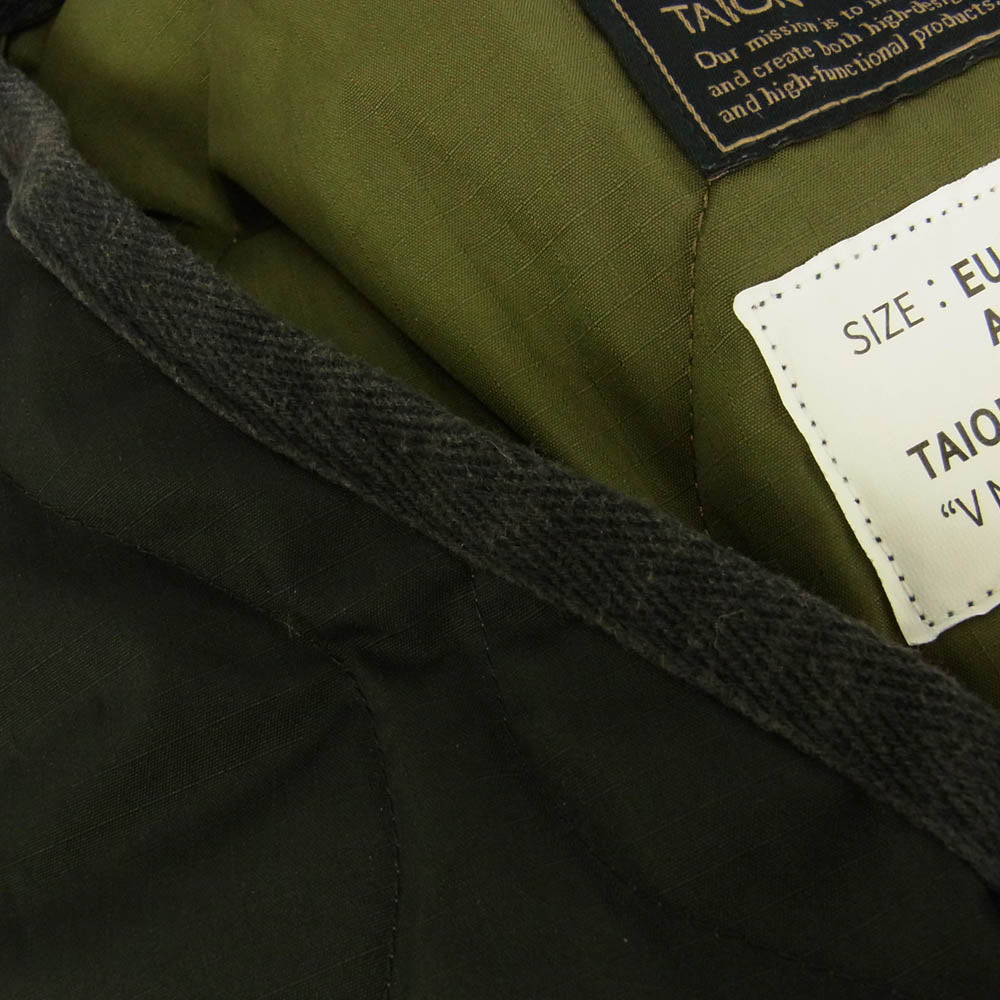 タイオン TAION-001ZML-1 V NECK ZIP VEST Vネック ジップアップ キルティング ダウン ベスト ブラック系 ASIA/XXXL【中古】