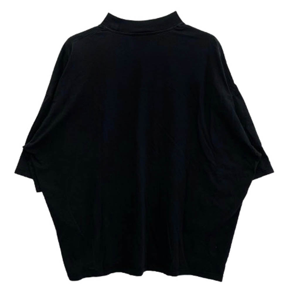 JIL SANDER ジルサンダー JSMR706022 モックネック 5分丈 Tシャツ カットソー ブラック系 XL【中古】