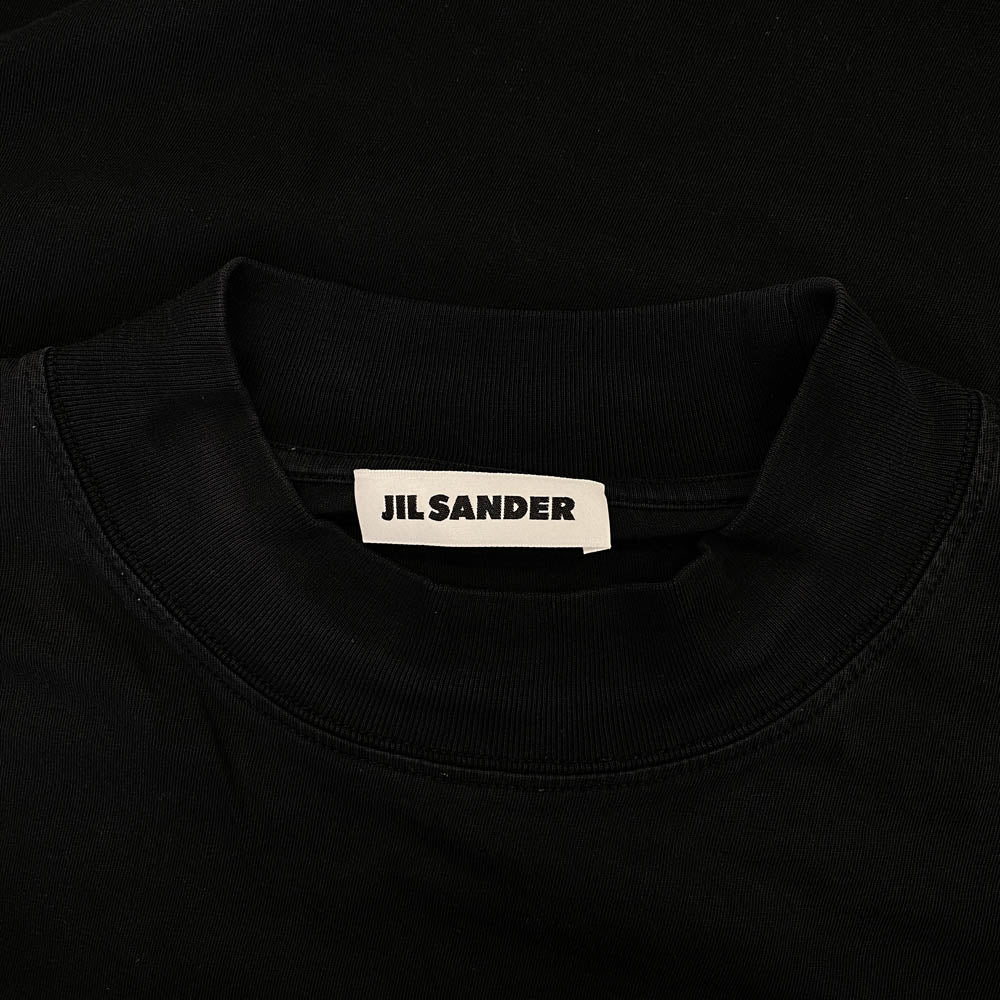 JIL SANDER ジルサンダー JSMR706022 モックネック 5分丈 Tシャツ カットソー ブラック系 XL【中古】