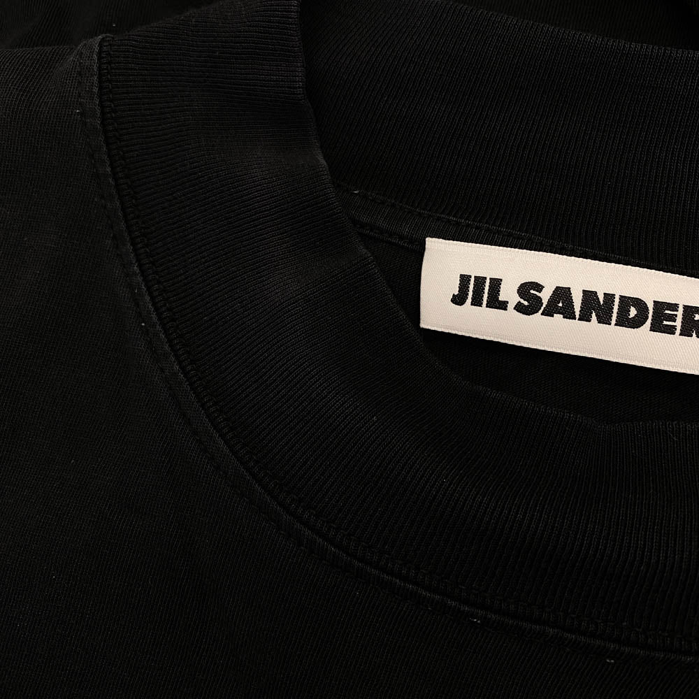 JIL SANDER ジルサンダー JSMR706022 モックネック 5分丈 Tシャツ カットソー ブラック系 XL【中古】