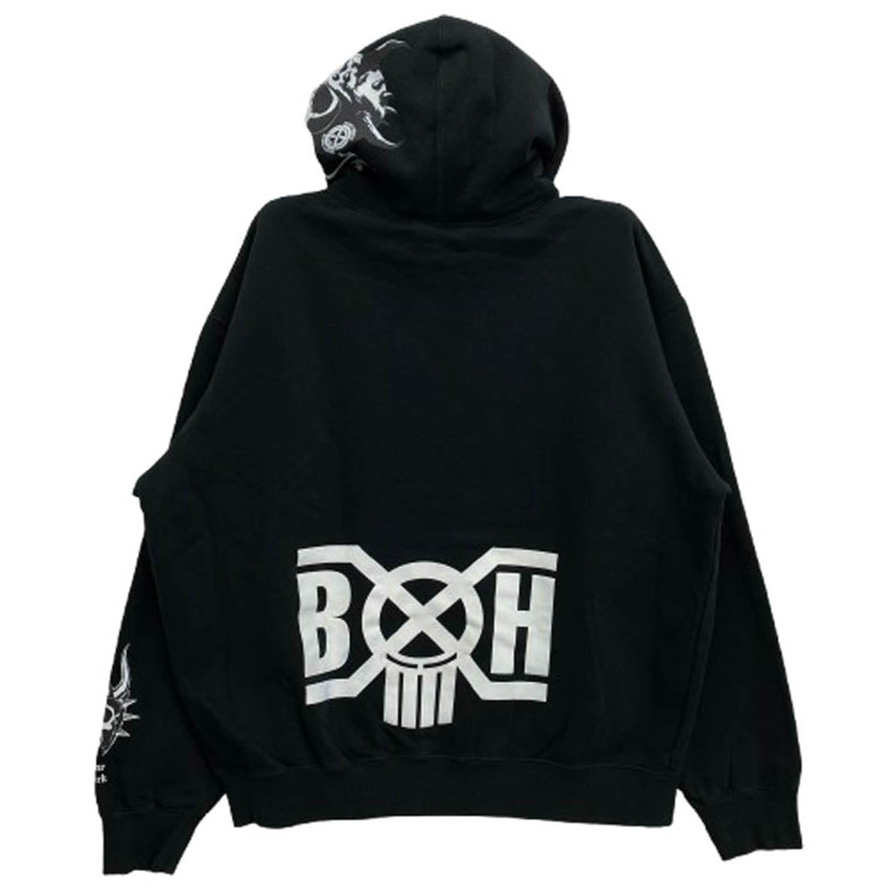 Supreme シュプリーム 23AW × BOUNTY HUNTER バウンティーハンター Hooded Sweatshirt スカルプリント プルオーバーパーカー フーディ ブラック系 XXL【中古】
