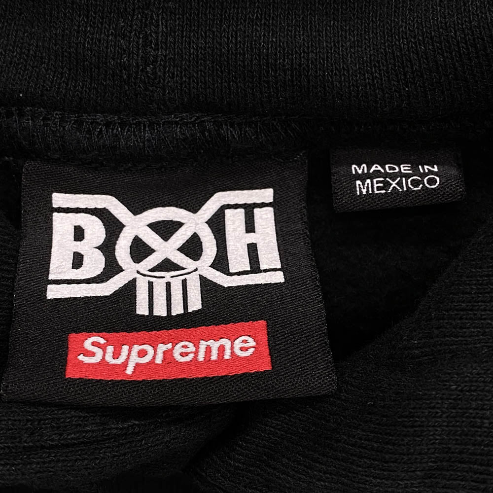 Supreme シュプリーム 23AW × BOUNTY HUNTER バウンティーハンター Hooded Sweatshirt スカルプリント プルオーバーパーカー フーディ ブラック系 XXL【中古】