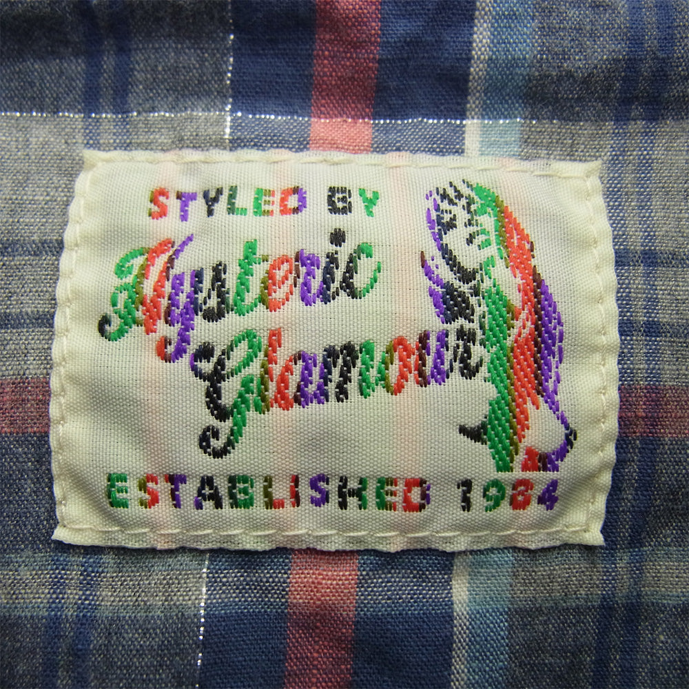 HYSTERIC GLAMOUR ヒステリックグラマー 0233AH07 ラメ チェック 長袖 シャツ ブルー系 S【中古】