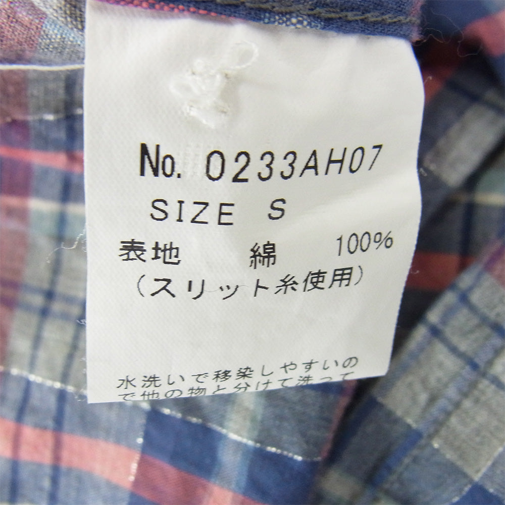 HYSTERIC GLAMOUR ヒステリックグラマー 0233AH07 ラメ チェック 長袖 シャツ ブルー系 S【中古】