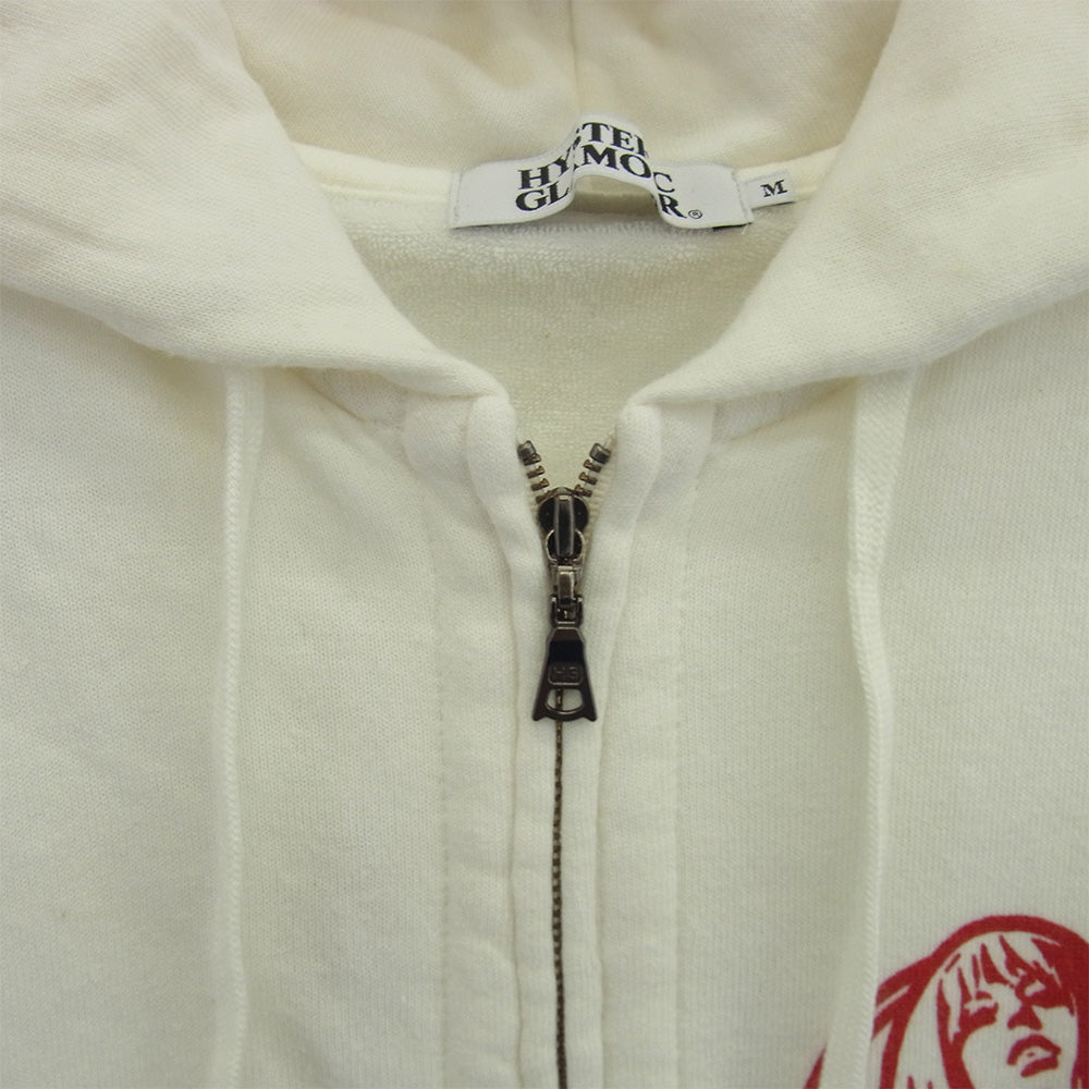 HYSTERIC GLAMOUR ヒステリックグラマー 0223CF03 リネン混 ガール プリント ジップ パーカー オフホワイト系 M【中古】