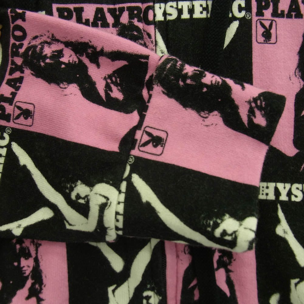 HYSTERIC GLAMOUR ヒステリックグラマー 1234CF01 ×PLAYBOY プレイボーイ ジップパーカー ブラック系 ピンク系 S【中古】