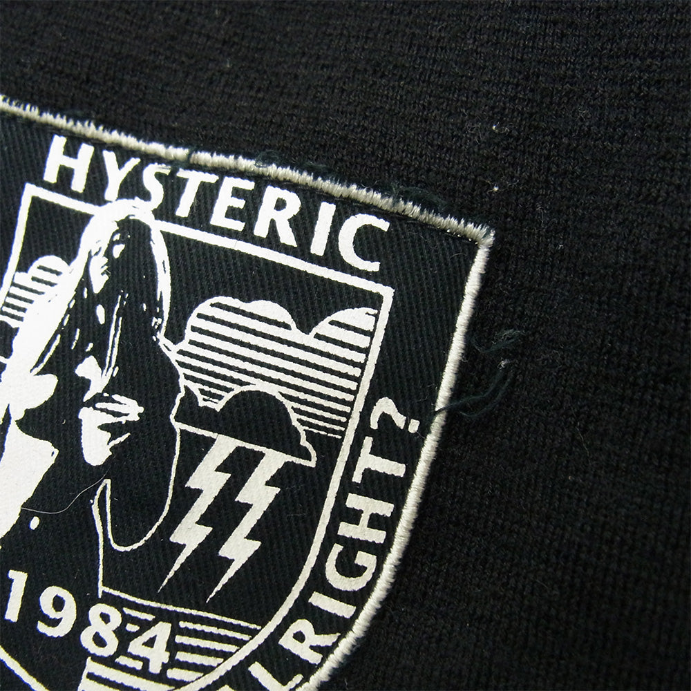 HYSTERIC GLAMOUR ヒステリックグラマー 0224CF04 ウール ワッペン ジップ パーカー ブラック系 S【中古】