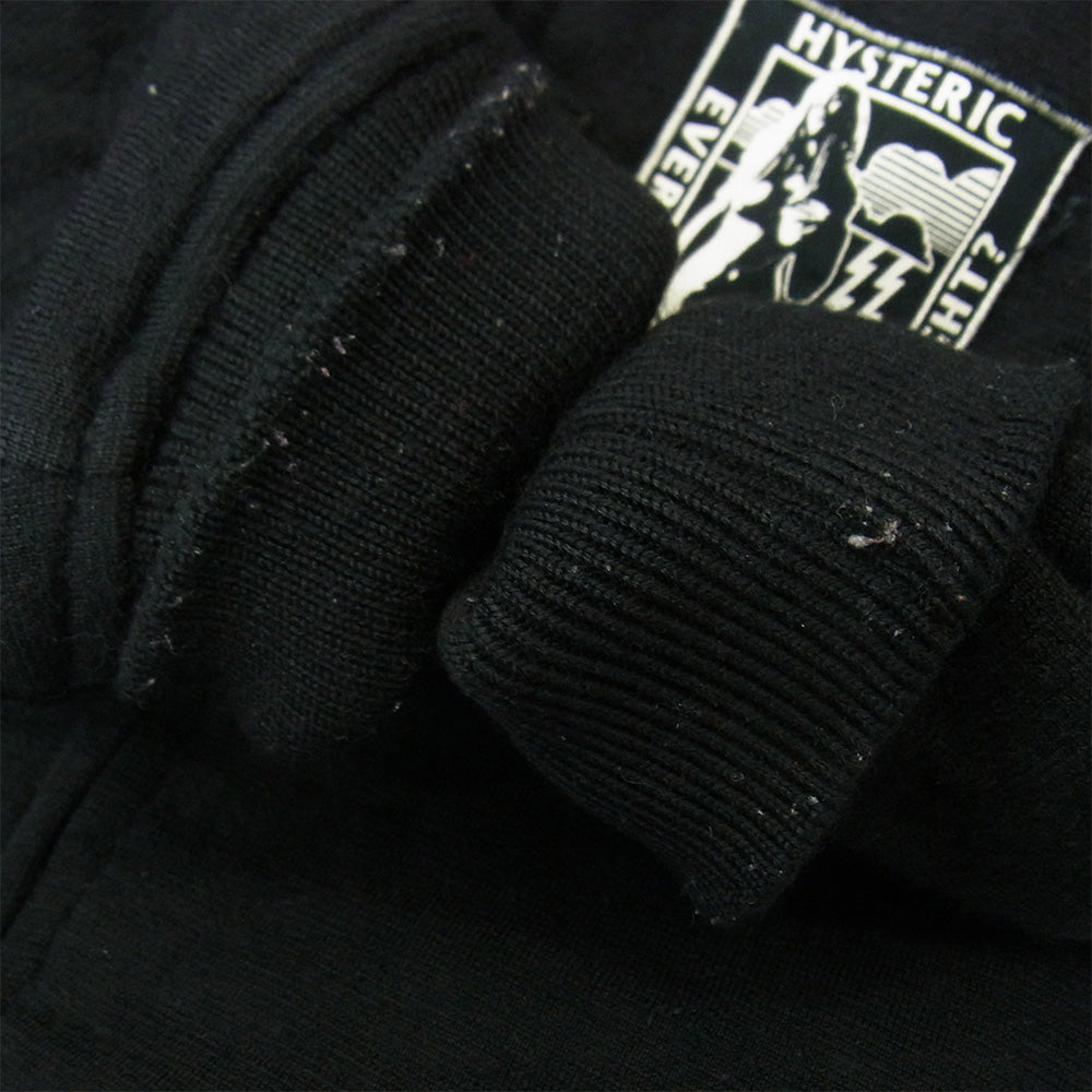 HYSTERIC GLAMOUR ヒステリックグラマー 0224CF04 ウール ワッペン ジップ パーカー ブラック系 S【中古】