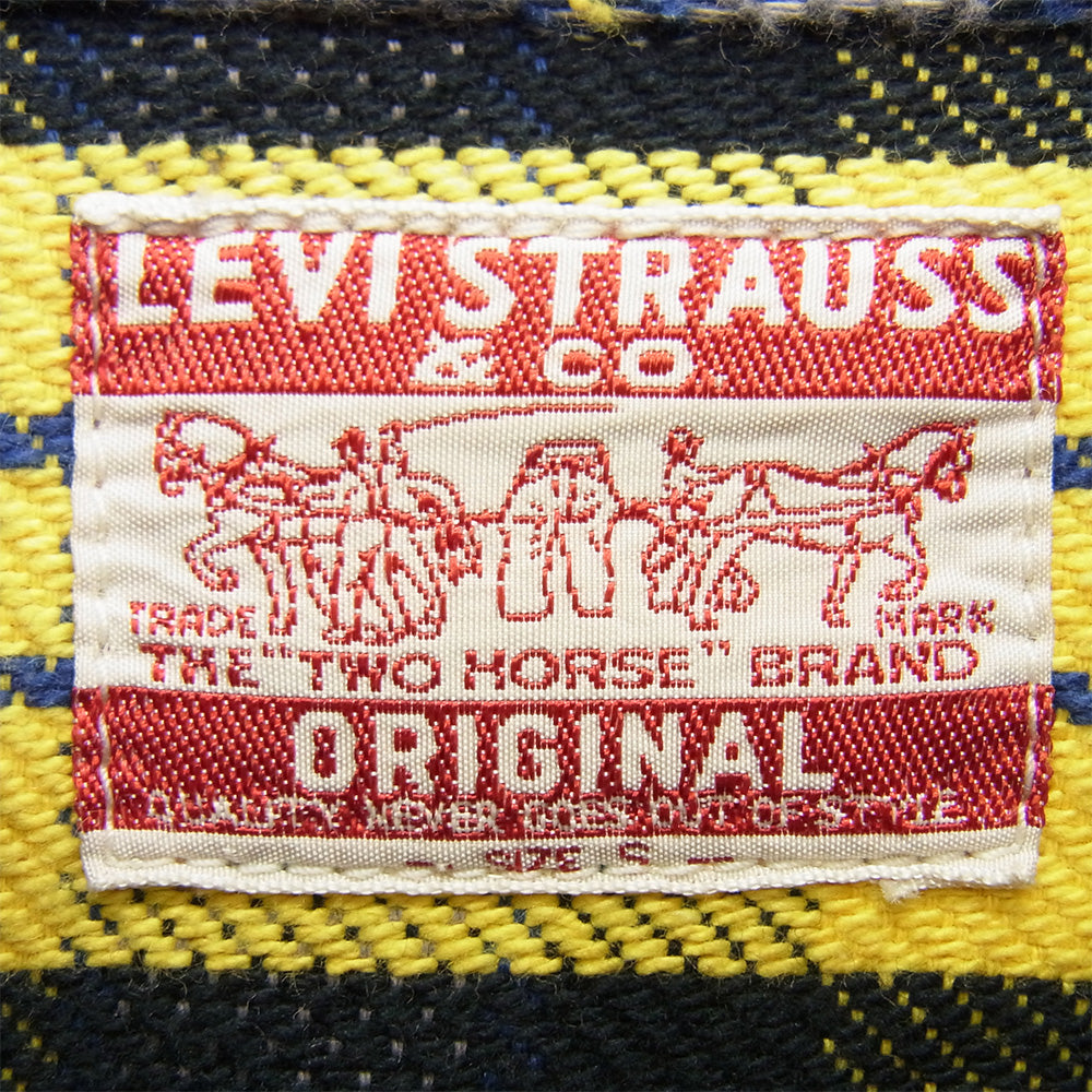 Levi's リーバイス 60550-0008 長袖 ワーク チェック ネル シャツ イエロー系 S【中古】