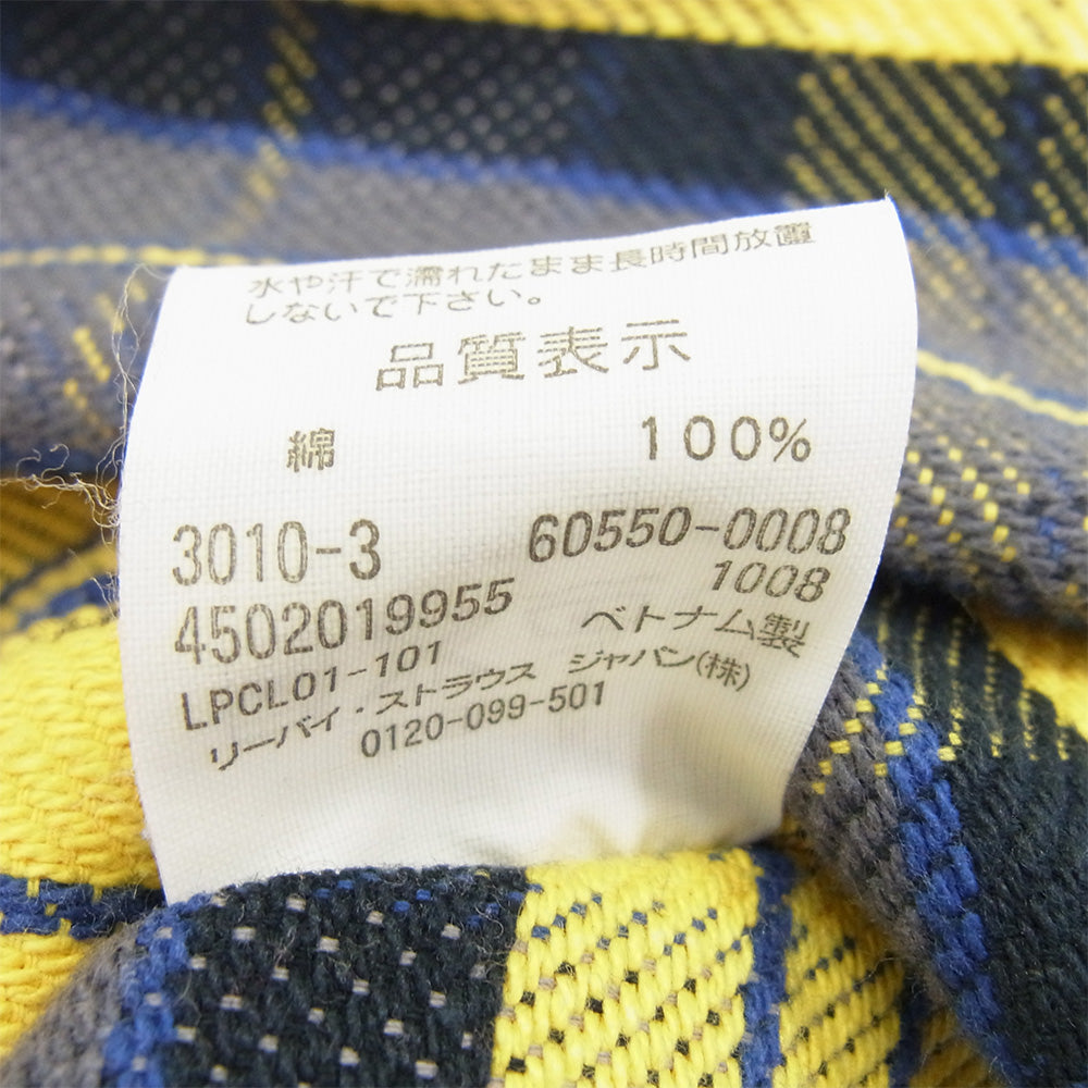 Levi's リーバイス 60550-0008 長袖 ワーク チェック ネル シャツ イエロー系 S【中古】