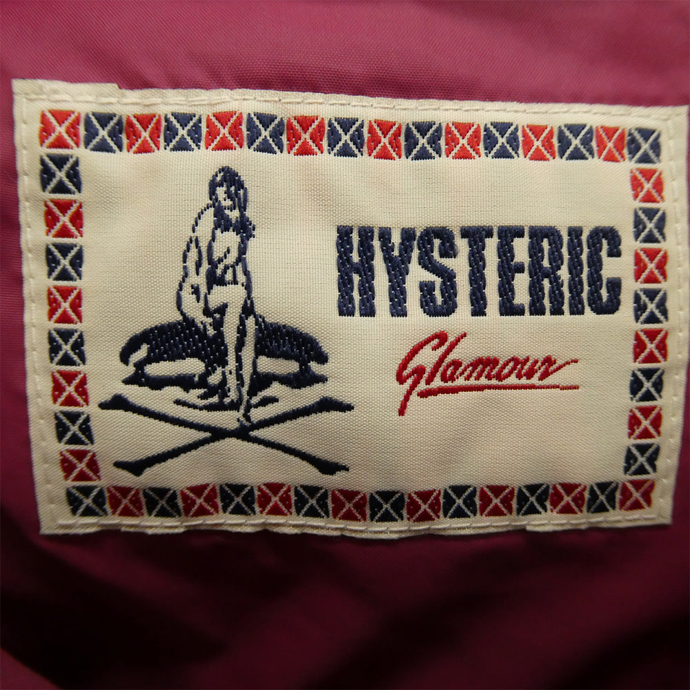 HYSTERIC GLAMOUR ヒステリックグラマー 0113AV01 ワッペン 中綿 ナイロン ベスト ネイビー系 FREE【中古】