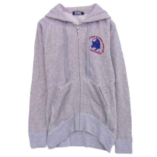 HYSTERIC GLAMOUR ヒステリックグラマー 0223CF02 MICHIGAN ガール プリント スウェット ジップ パーカー グレー系 S【中古】