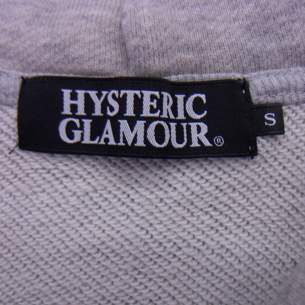 HYSTERIC GLAMOUR ヒステリックグラマー 0223CF02 MICHIGAN ガール プリント スウェット ジップ パーカー グレー系 S【中古】