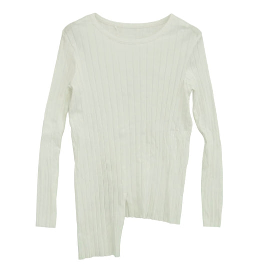 Y's Yohji Yamamoto ワイズ ヨウジヤマモト 20ss YN-T21-065 アシンメトリー ロング スリーブ カットソー ホワイト系 2【中古】